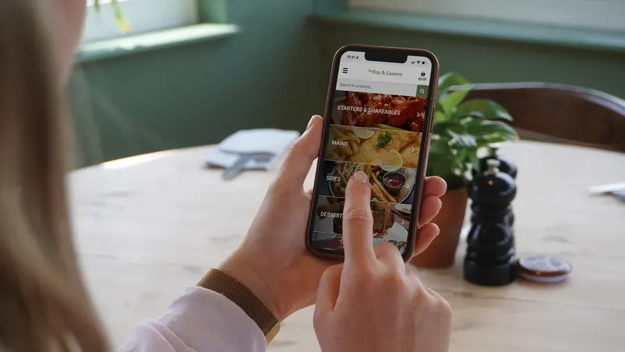 Ordering from the table on a phone
